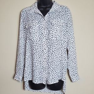 White and Black H&M Button Up Blouse